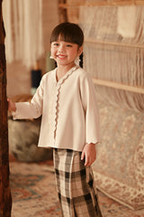 The Asal Kita Embroidered Kebaya Top - Fog Cream