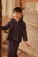 The Asal Kita Lace Kebaya Top - Navy Plus