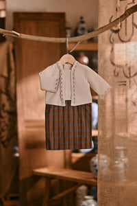 The Hariri Babies Classic Kebaya - Copper Grid