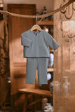 The Hariri Babies Kurta - Silver Blue