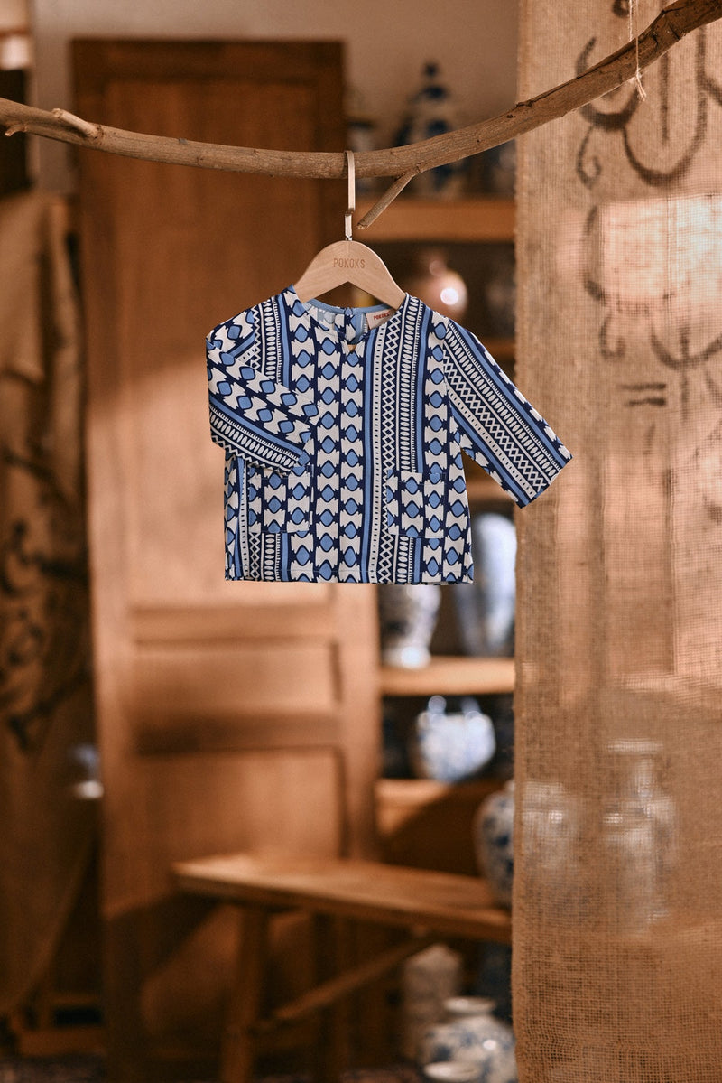 The Hariri Babies Kurta - Blue Borneo