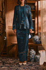 The Hariri Women Broderie Skirt - Teal Oasis