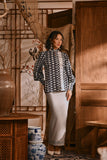 The Hariri Women Mandarin Collar Blouse - Pautan