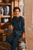 The Hariri 3/4 Sleeve Kurta - Teal Oasis