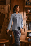The Hariri Women Classic Kebaya Top - Blue Fog