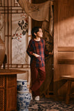 The Hariri 3/4 Sleeve Kurta - Garnet Square