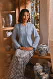 The Hariri Women Classic Kebaya Top - Clean Blue