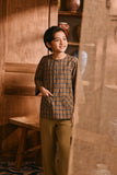 The Hariri 3/4 Sleeve Kurta - Sunleaf Grid