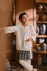 The Hariri 3/4 Sleeve Kurta - Off White