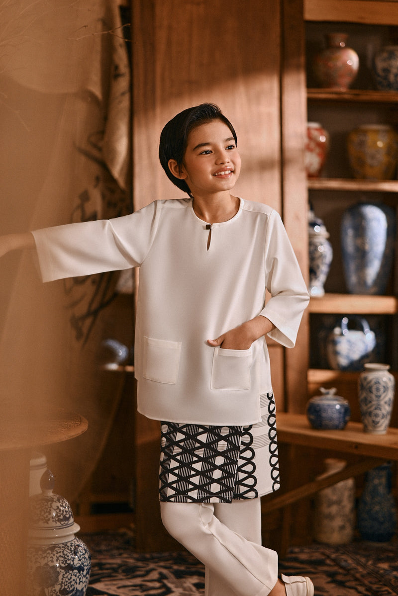 The Hariri 3/4 Sleeve Kurta - Off White