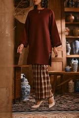 The Hariri Women Broderie Skirt - Cherrywood