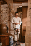 The Hariri Men 3/4 Sleeve Kurta - Whisper Cream