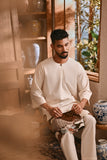 The Hariri Men 3/4 Sleeve Kurta - Whisper Cream