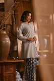 The Hariri Women Neo Kurung Top - Grey