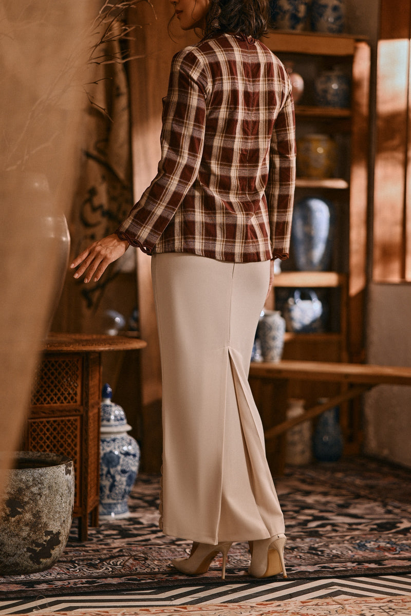 The Hariri Women Broderie Skirt - Fog Cream