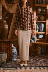 The Hariri Women Broderie Skirt - Fog Cream