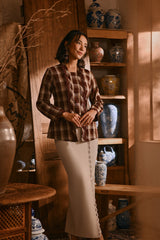 The Hariri Women Classic Kebaya Top - Cherrywood