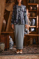 The Hariri Women Lace Skirt - Silver Blue