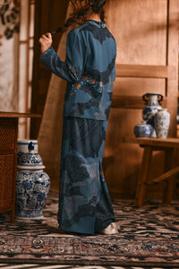 The Hariri Broderie Skirt - Teal Oasis