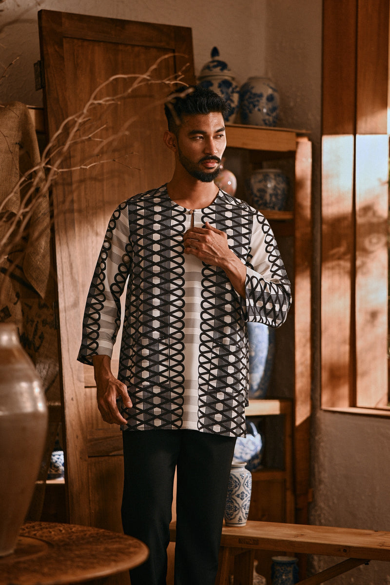 The Hariri Men 3/4 Sleeve Kurta - Pautan