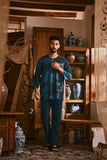 The Hariri Men 3/4 Sleeve Kurta - Teal Oasis