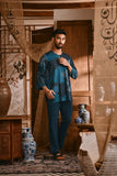 The Hariri Men 3/4 Sleeve Kurta - Teal Oasis