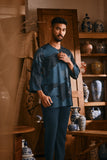 The Hariri Men 3/4 Sleeve Kurta - Teal Oasis