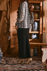 The Hariri Women Broderie Skirt - Black