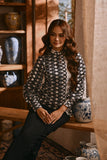 The Hariri Women Mandarin Collar Blouse - Pautan