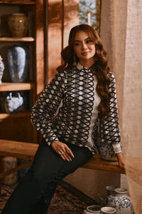 The Hariri Women Mandarin Collar Blouse - Pautan