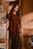 The Hariri Women Classic Kebaya Top - Royal Burgundy