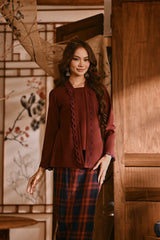 The Hariri Women Classic Kebaya Top - Royal Burgundy