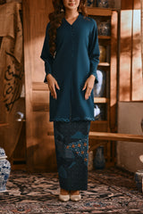 The Hariri Women Folded Skirt - Teal Oasis