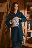 The Hariri Women Neo Kurung Top - Deep Teal