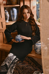 The Hariri Women Pesak Kurung Top - Black