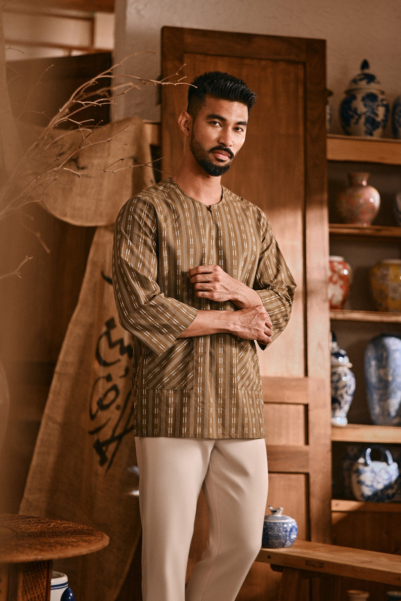 The Hariri Men 3/4 Sleeve Kurta - Leafline