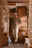 The Hariri Men 3/4 Sleeve Kurta - Leafline