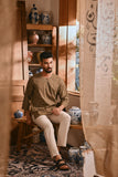 The Hariri Men 3/4 Sleeve Kurta - Leafline