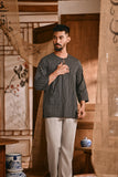 The Hariri Men 3/4 Sleeve Kurta - Shadowstripe