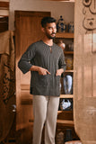 The Hariri Men 3/4 Sleeve Kurta - Shadowstripe
