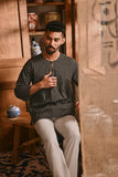 The Hariri Men 3/4 Sleeve Kurta - Shadowstripe