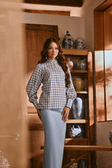 The Hariri Women Mandarin Collar Blouse - Sailor