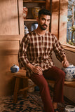 The Hariri Men 3/4 Sleeve Kurta - Cherrywood