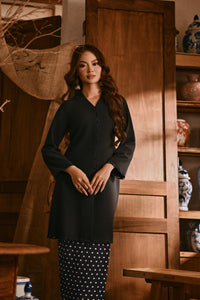 The Hariri Women Neo Kurung Top - Black