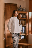 The Hariri Women Mandarin Collar Blouse - Off White