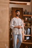 The Hariri Men 3/4 Sleeve Kurta - Meadowlight