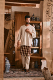 The Hariri Men 3/4 Sleeve Kurta - Fog Cream