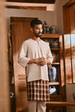 The Hariri Men 3/4 Sleeve Kurta - Fog Cream