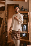 The Hariri Men 3/4 Sleeve Kurta - Fog Cream