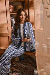 The Hariri Women Kebaya Robe - Blue Borneo